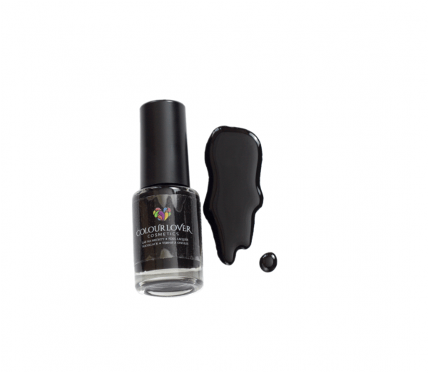 Pitch Black – Vegan 10-free black nail polish with a glossy finish, plant-based, and cruelty-free