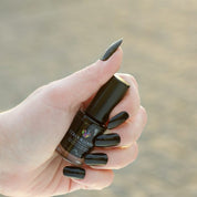 Pitch Black – Vegan 10-free black nail polish with a glossy finish, plant-based, and cruelty-free