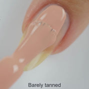 Barely Tanned – Vegan quick-dry nude nail polish with peach undertones, 10-free and cruelty-free.