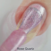 Rose Quartz – Vegan 10-free light pink holographic nail polish with a shimmer finish, plant-based, and cruelty-free