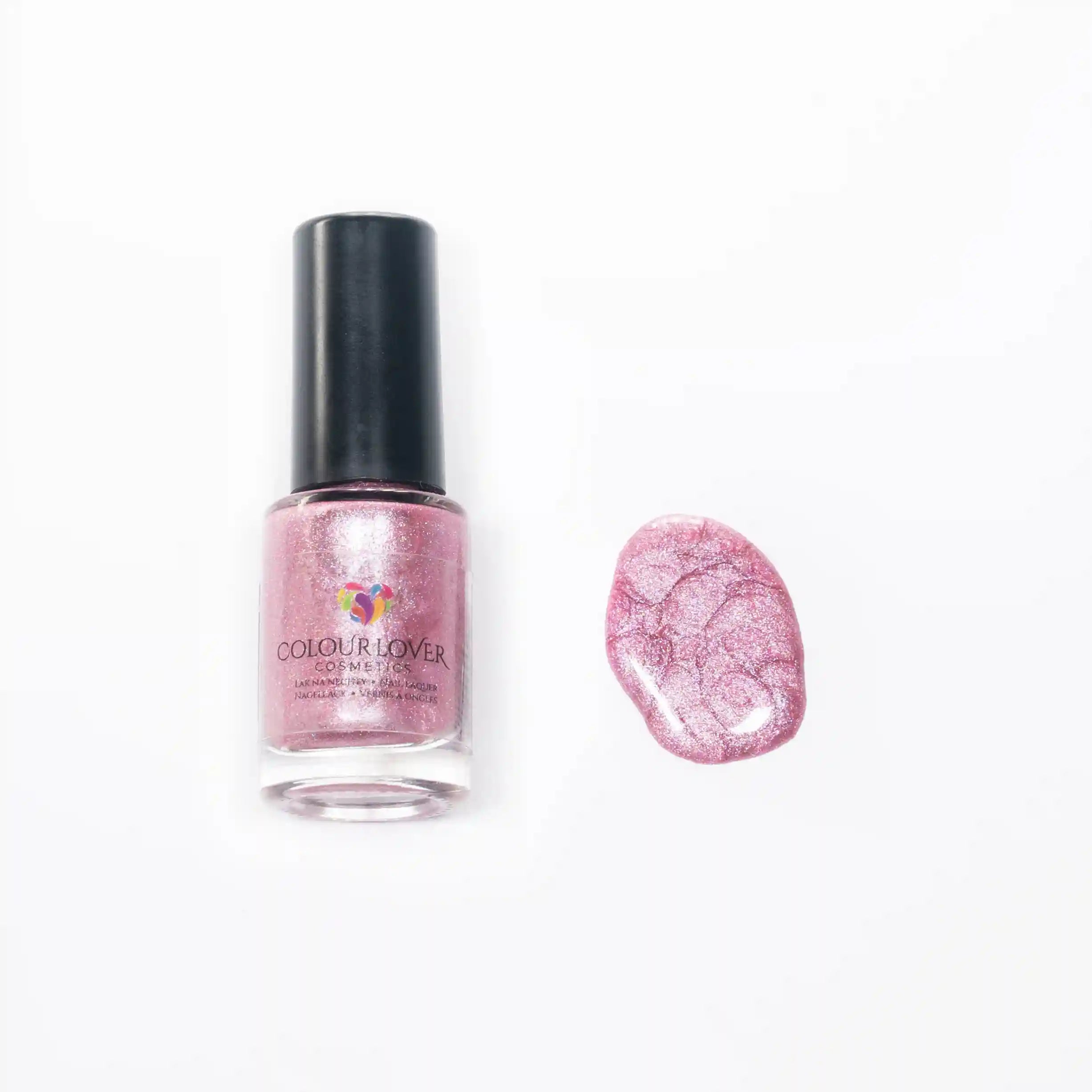 Rose Quartz – Vegan 10-free light pink holographic nail polish with a shimmer finish, plant-based, and cruelty-free
