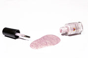 Afternoon Tea vegan quick-dry nail polish in soft pink with holographic gold shimmer, plant-based and long-lasting.
