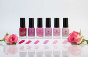 pink red nail polish with plant based, 10-free, vegan, cruelty free, sustainable, safe and healthy formula handmade in Slovakia