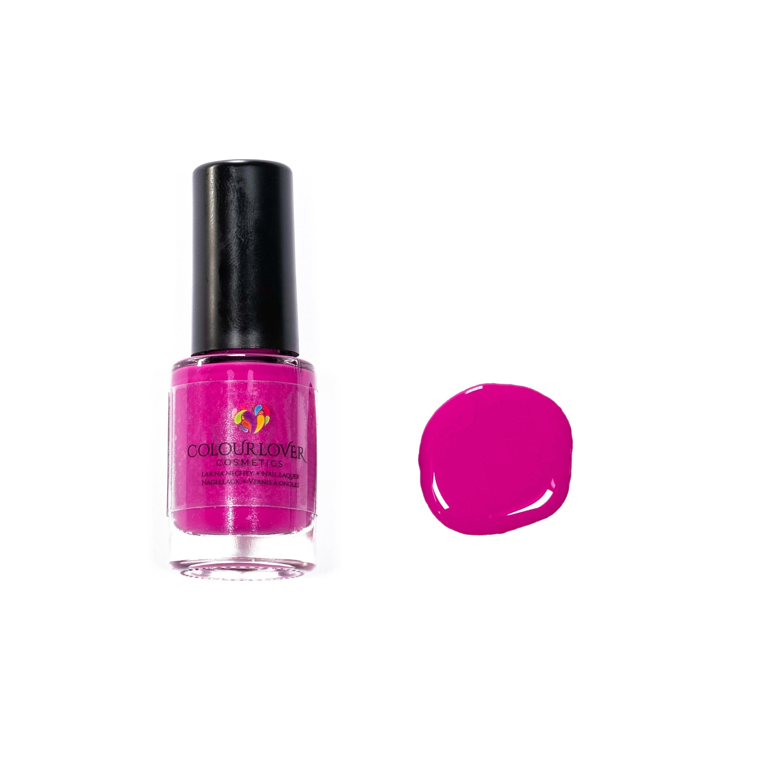 magenta pink nail polish with plant based, 10-free, vegan, cruelty free, sustainable, safe and healthy formula handmade in Slovakia