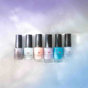 On Cloud 9 Collection – Vegan 10-free pastel nail polish set in blue, purple, gray and nude, plant-based, and cruelty-free