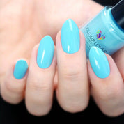 Forget Me Not – Vegan 10-free pastel blue nail polish with a cream finish, plant-based, and cruelty-free