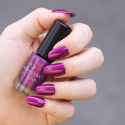 purple nail polish with plant based, 10-free, vegan, cruelty free, sustainable, safe and healthy formula handmade in Slovakia