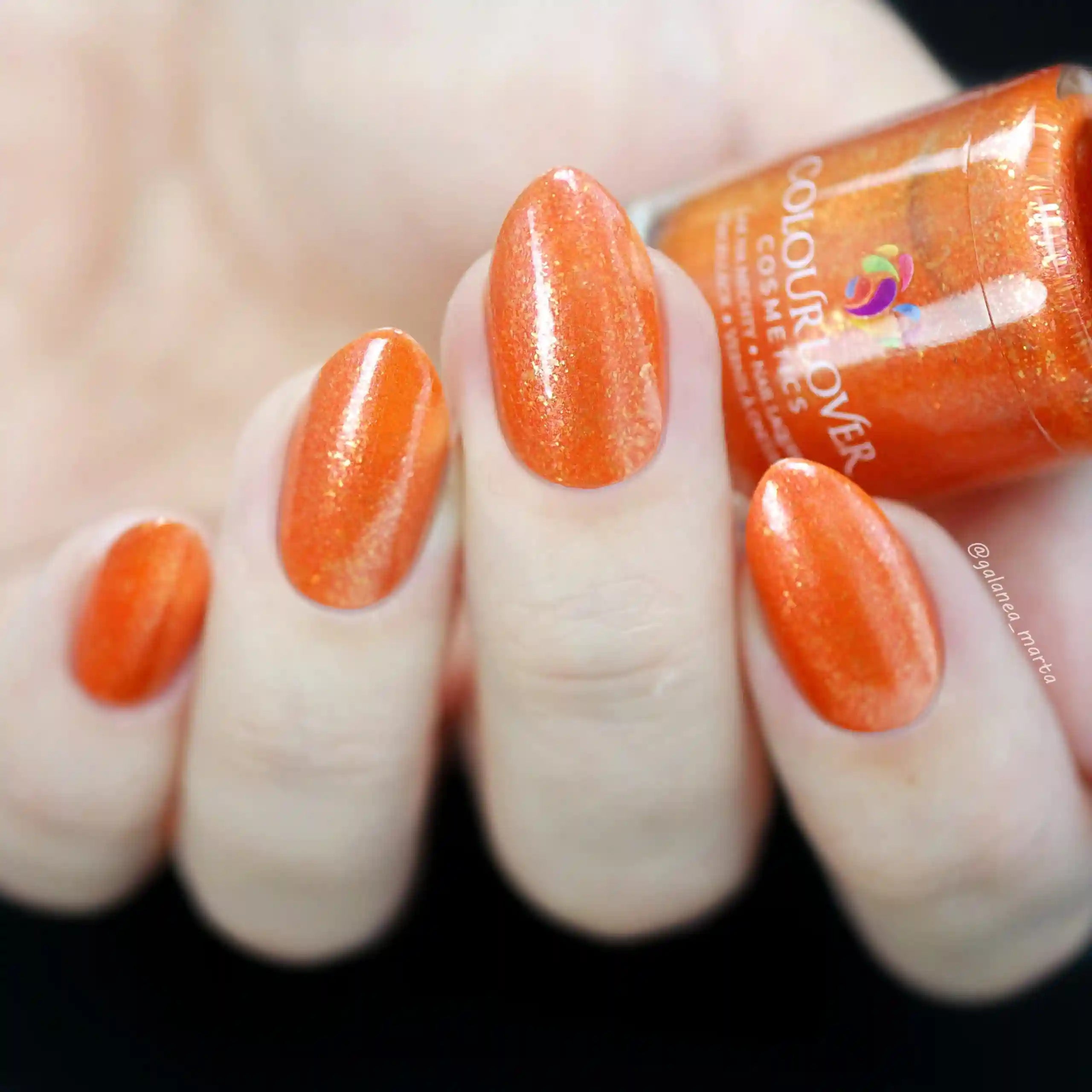 Marigold – Vegan 10-free orange shimmer nail polish with a shimmer finish, plant-based, and cruelty-free.