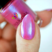 Sensual – Vegan 10-free hot pink nail polish with blue duochrome shimmer, plant-based, and cruelty-free