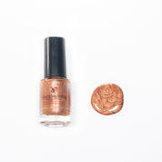 bronze nail polish with holographic pigment with plant based, 10-free, vegan, cruelty free, sustainable, safe and healthy formula handmade in Slovakia