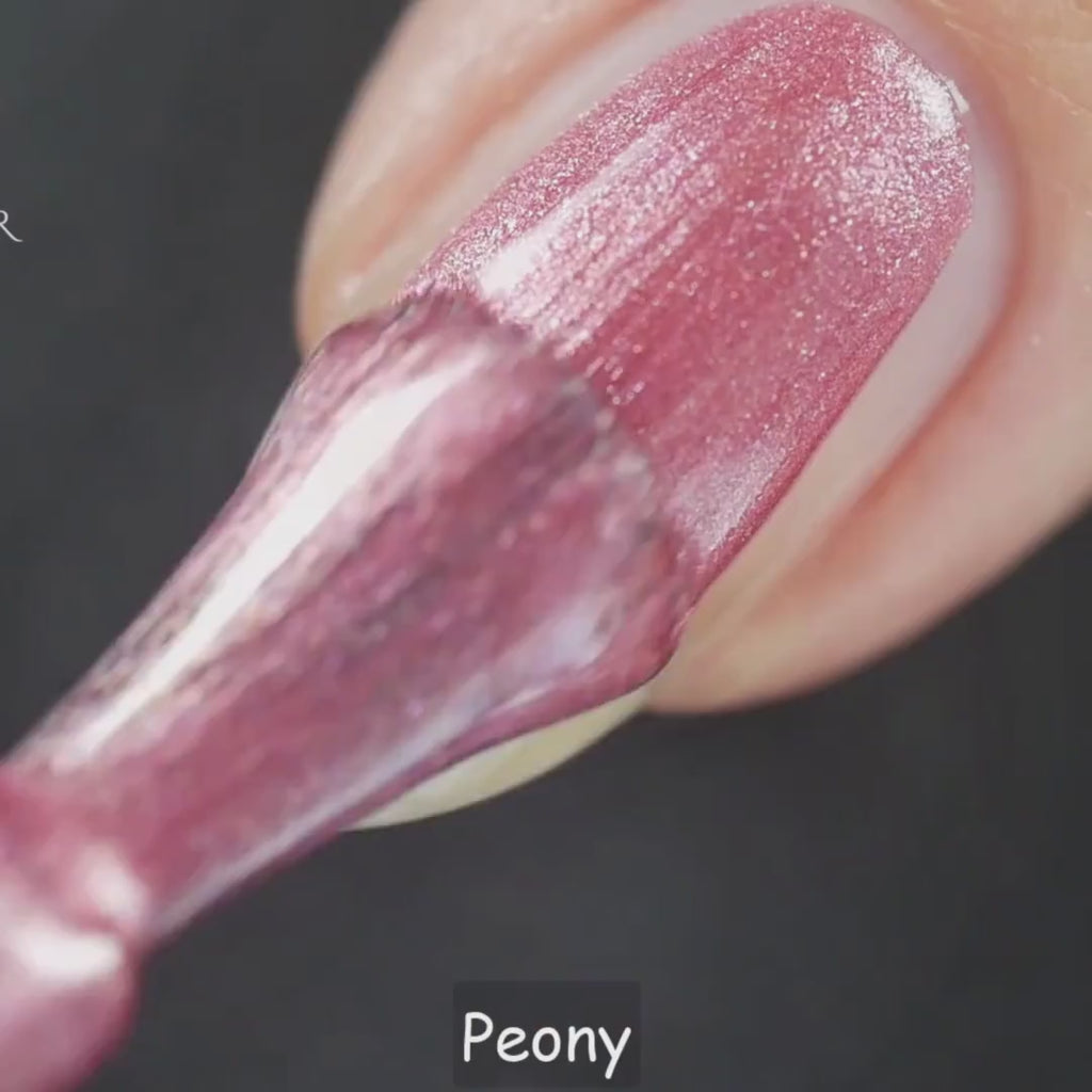 Peony – Vegan 10-free pink nail polish with a glossy finish, plant-based, and cruelty-free