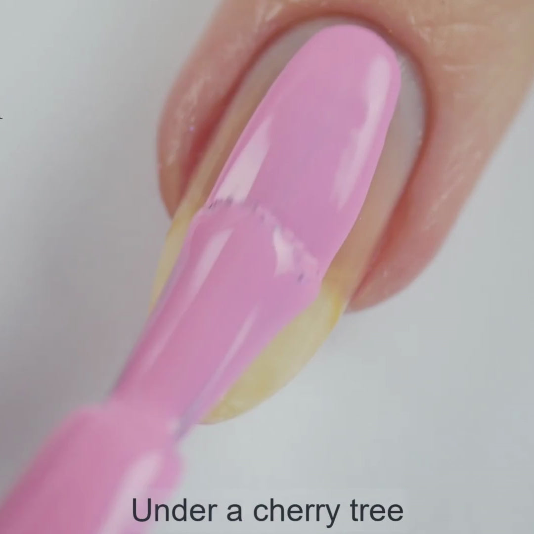 Under a Cherry Tree – Vegan 10-free deep berry red nail polish with a cream finish, plant-based, and cruelty-free