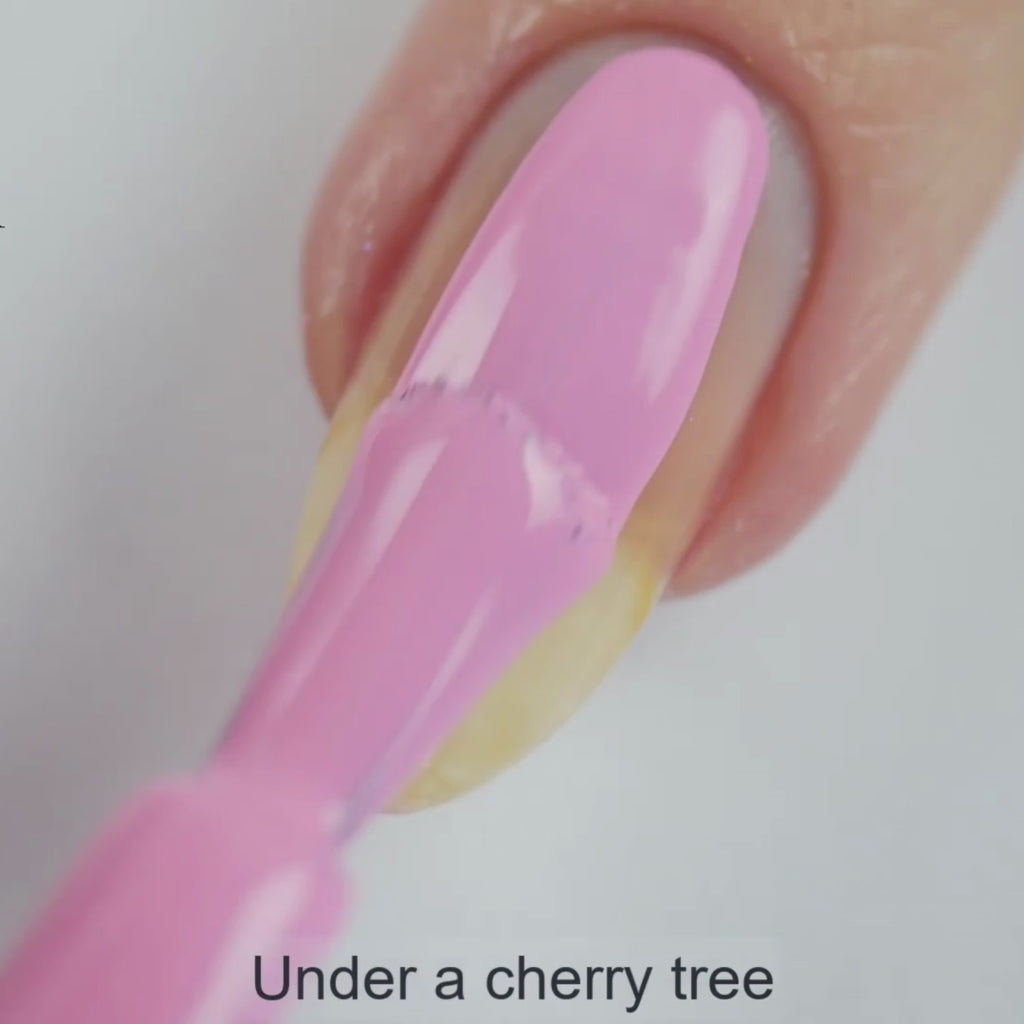 Under a Cherry Tree – Vegan 10-free deep berry red nail polish with a cream finish, plant-based, and cruelty-free