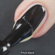 Pitch Black – Vegan 10-free black nail polish with a glossy finish, plant-based, and cruelty-free