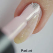 Radiant – Vegan 10-free light pink nail polish with a gold shimmer finish, plant-based, and cruelty-free