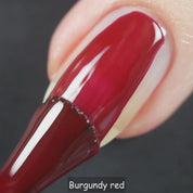 dark red nail polish with plant based, 10-free, vegan, cruelty free, sustainable, safe and healthy formula handmade in Slovakia