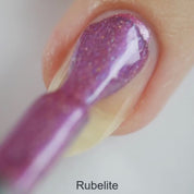 Rubelite – Vegan 10-free mauve shimmer nail polish with holographic sparkle, plant-based, and cruelty-free