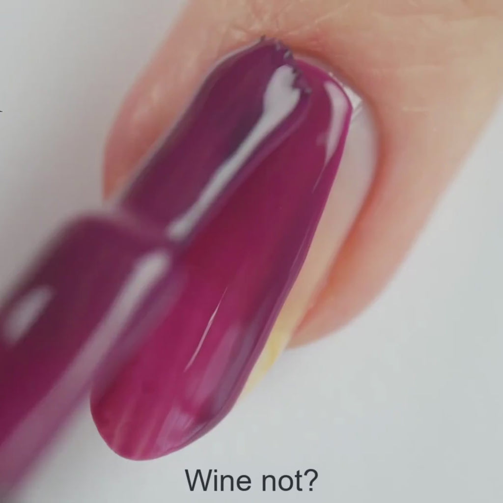 Wine Not – Vegan 10-free mauve red nail polish with a cream finish, plant-based and cruelty-free