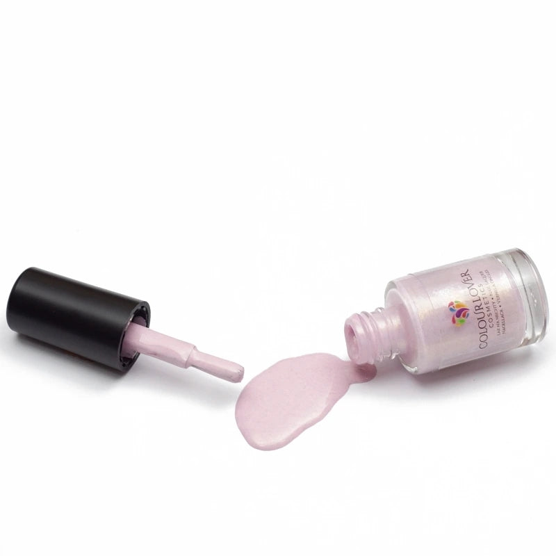 Radiant – Vegan 10-free light pink nail polish with a gold shimmer finish, plant-based, and cruelty-free