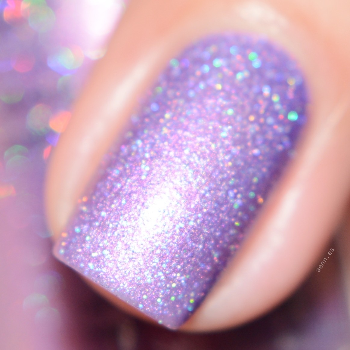 Amethyst – Vegan 10-free purple holographic nail polish with a shimmer finish, plant-based, and cruelty-free.